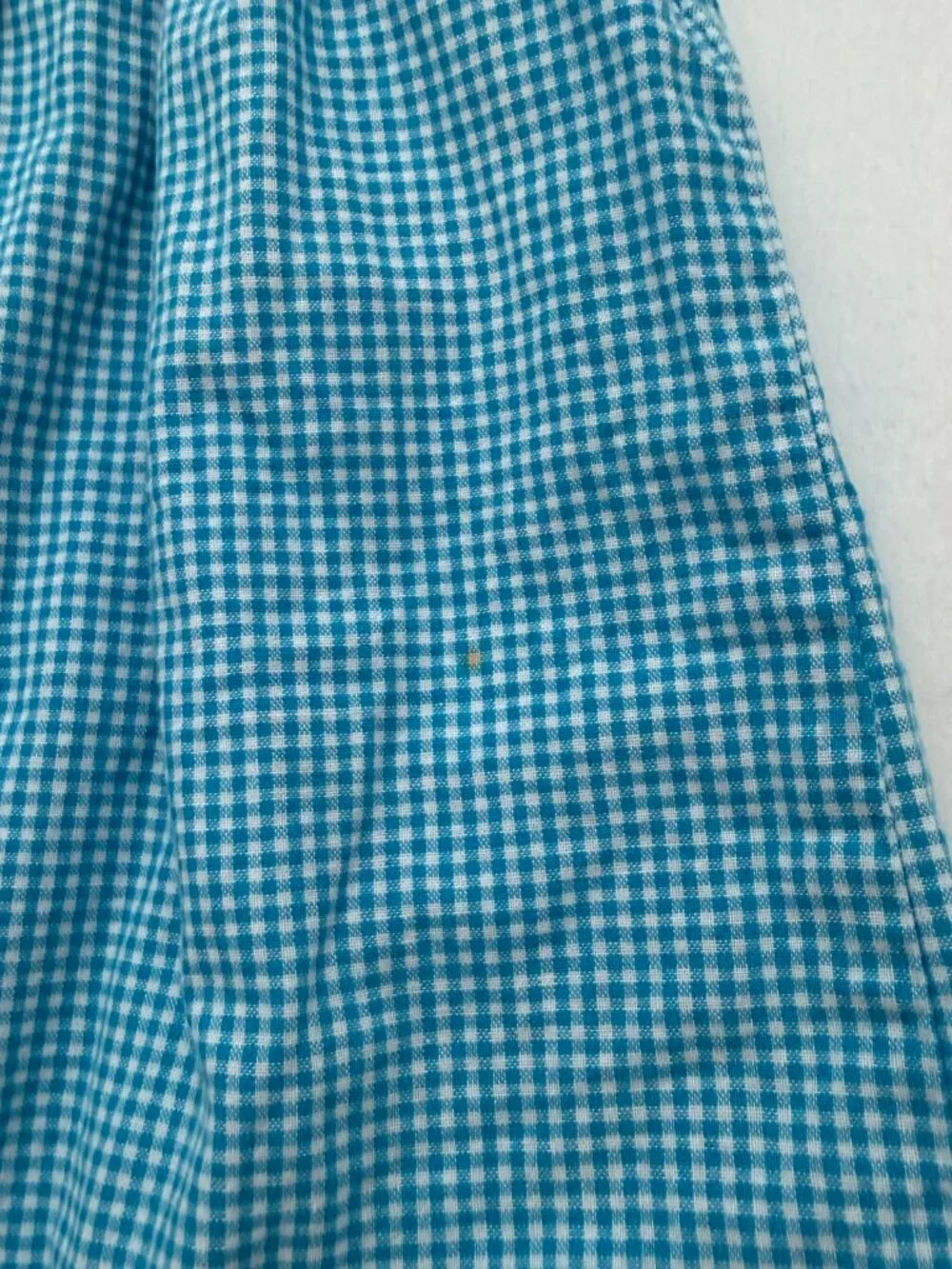 Vintage Poppy Kids Co Girls 2T Blue Gingham Apple Applique Dress Cottagecore